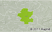 Physical 3D Map of Grindsted, lighten, semi-desaturated