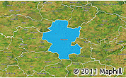 Political 3D Map of Grindsted, satellite outside