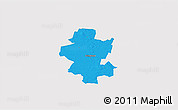 Political 3D Map of Grindsted, single color outside