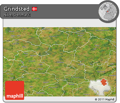 Satellite 3D Map of Grindsted
