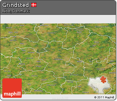Satellite 3D Map of Grindsted