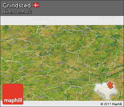 Satellite 3D Map of Grindsted