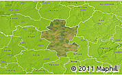 Satellite 3D Map of Grindsted, physical outside