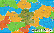 Satellite 3D Map of Grindsted, political outside
