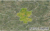 Satellite 3D Map of Grindsted, semi-desaturated