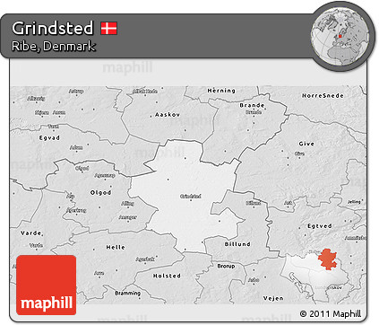 Silver Style 3D Map of Grindsted