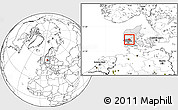 Blank Location Map of Grindsted, highlighted country, highlighted parent region