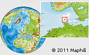 Physical Location Map of Grindsted, highlighted country