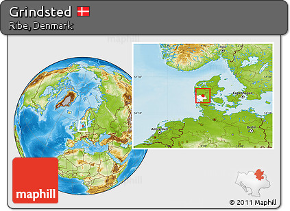 Physical Location Map of Grindsted, highlighted parent region
