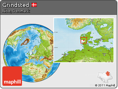 Physical Location Map of Grindsted, highlighted parent region
