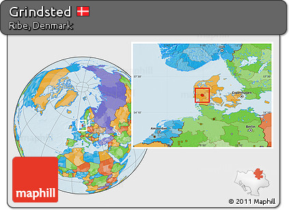 Political Location Map of Grindsted
