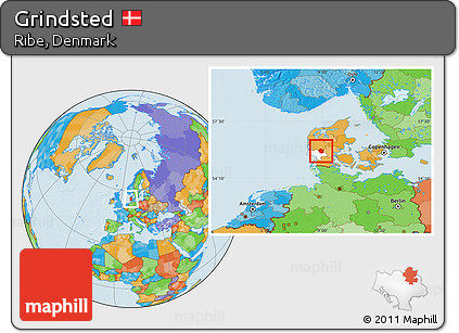 Political Location Map of Grindsted, highlighted parent region