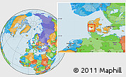 Political Location Map of Grindsted, highlighted parent region