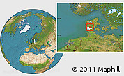 Satellite Location Map of Grindsted, highlighted parent region