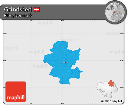Political Map of Grindsted, single color outside