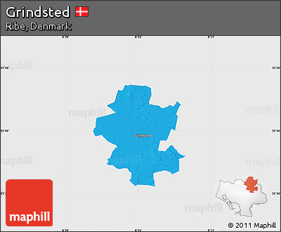 Political Map of Grindsted, single color outside