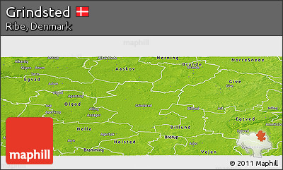 Physical Panoramic Map of Grindsted