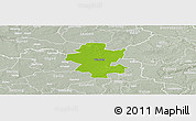 Physical Panoramic Map of Grindsted, lighten, semi-desaturated