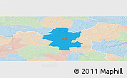 Political Panoramic Map of Grindsted, lighten