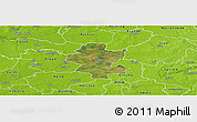 Satellite Panoramic Map of Grindsted, physical outside