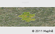 Satellite Panoramic Map of Grindsted, semi-desaturated