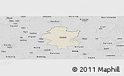 Shaded Relief Panoramic Map of Grindsted, desaturated
