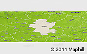 Shaded Relief Panoramic Map of Grindsted, physical outside