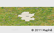 Shaded Relief Panoramic Map of Grindsted, satellite outside