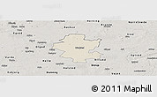 Shaded Relief Panoramic Map of Grindsted, semi-desaturated