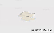 Shaded Relief Panoramic Map of Grindsted, single color outside