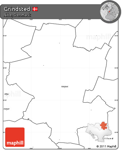 Blank Simple Map of Grindsted