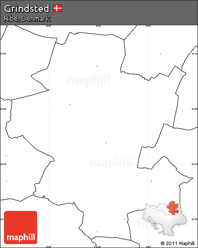 Blank Simple Map of Grindsted, no labels