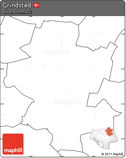 Blank Simple Map of Grindsted, no labels