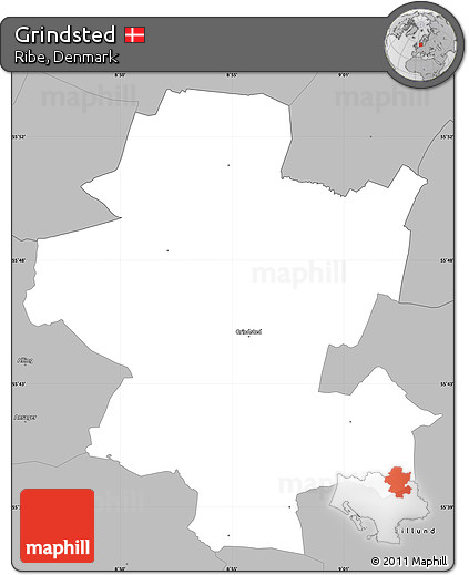 Gray Simple Map of Grindsted