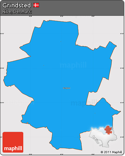 Political Simple Map of Grindsted, cropped outside