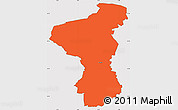 Political Simple Map of Holsted, cropped outside