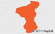Political Simple Map of Holsted, single color outside