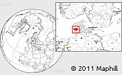 Blank Location Map of Ribe, highlighted country, within the entire country