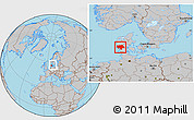 Gray Location Map of Ribe, within the entire country