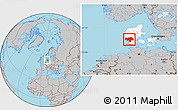 Gray Location Map of Ribe, highlighted country