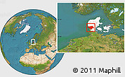 Satellite Location Map of Ribe, highlighted country