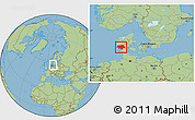 Savanna Style Location Map of Ribe, within the entire country