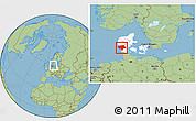 Savanna Style Location Map of Ribe, highlighted country, within the entire country