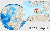 Shaded Relief Location Map of Ribe