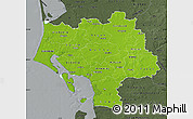 Physical Map of Ribe, darken, semi-desaturated