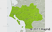 Physical Map of Ribe, lighten, semi-desaturated