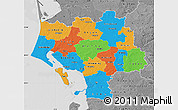 Political Map of Ribe, desaturated