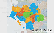 Political Map of Ribe, lighten, semi-desaturated