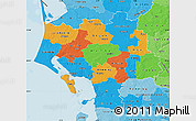 Political Map of Ribe, political shades outside