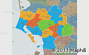 Political Map of Ribe, semi-desaturated